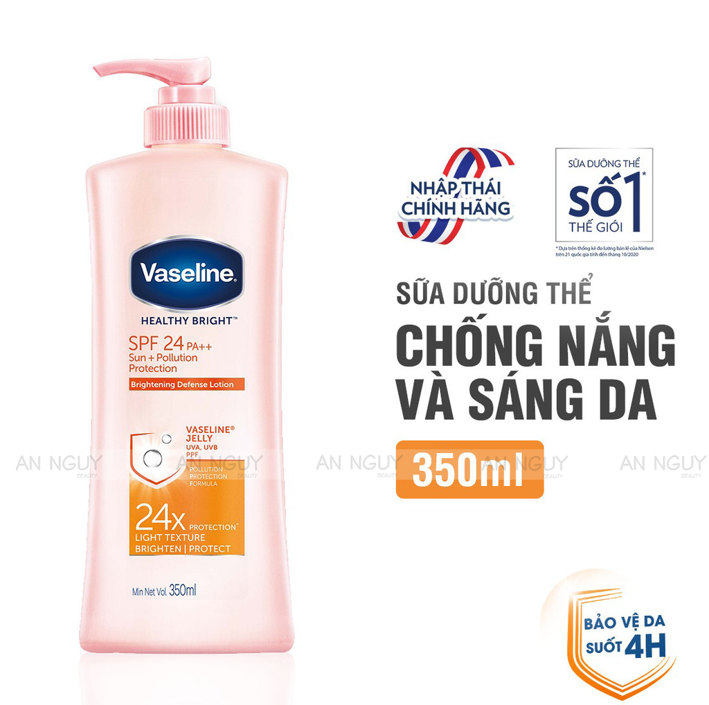 Dưỡng Thể Vaseline Sun+Pollution Body Lotion SPF24 PA++ Chống Nắng Và Dưỡng Trắng Da