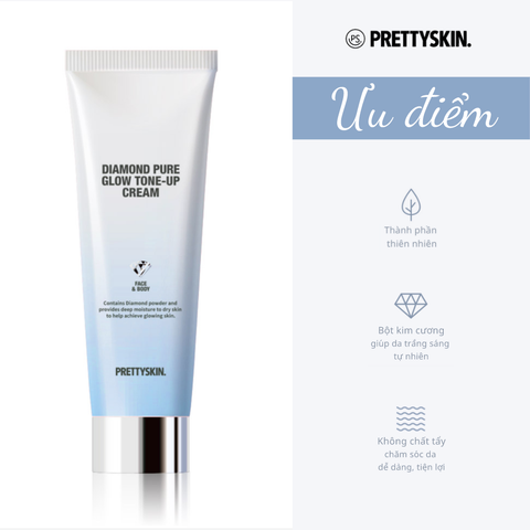 Kem Dưỡng Trắng PrettySkin Diamond Pure Glow Tone - Up Cream Nâng Tông Da 100ml