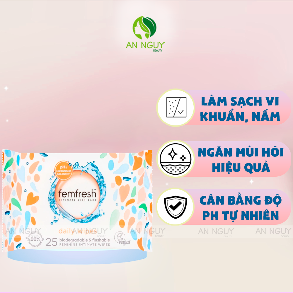 Khăn Ướt Vệ Sinh Vùng Kín Femfresh Intimate Skin Care Wipes