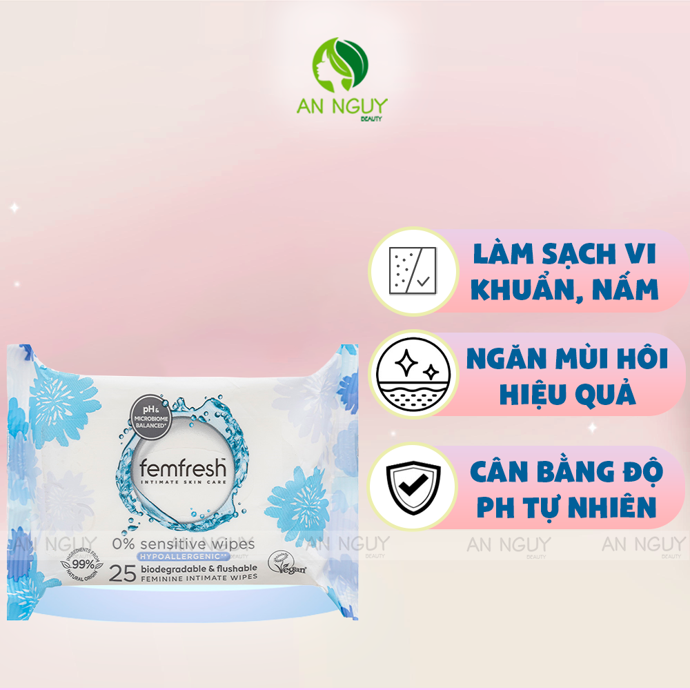 Khăn Ướt Vệ Sinh Vùng Kín Femfresh Intimate Skin Care Wipes