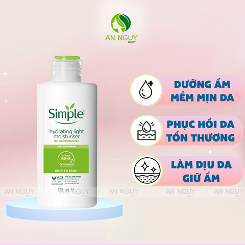 Sữa Dưỡng Ẩm Simple Hydrating Light Moisturiser Kind To Skin 125ml