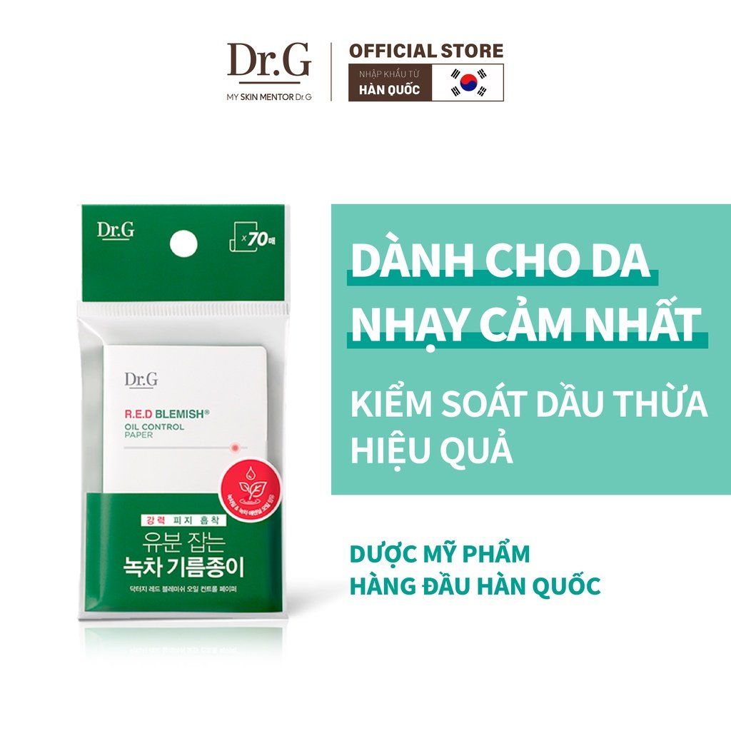 Giấy Thấm Dầu Dr.G Red Blemish Oil Control Paper 70 Mếng