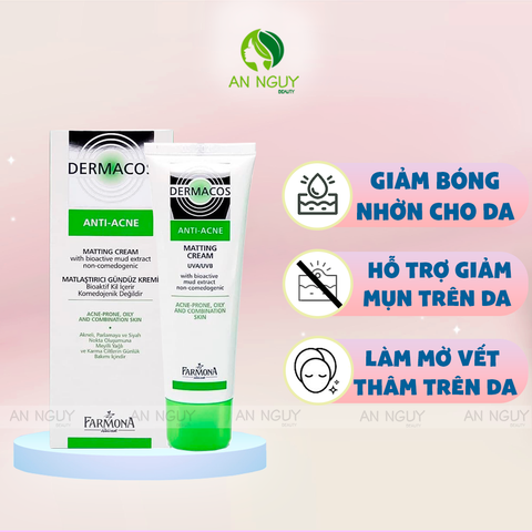 Kem Giảm Bóng Dầu, Ngừa Mụn Farmona Dermacos Anti-Acne Matting Cream 50ml