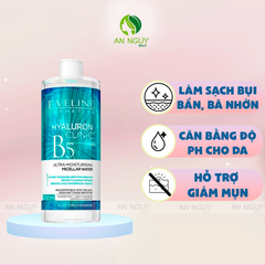 Nước Tẩy Trang Eveline Hyaluron Clinic B5 Ultra-Moisturising Micellar Water 500ml