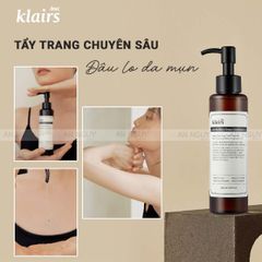 Dầu Tẩy Trang Klairs Gentel Black Deep Cleansing Oil Làm Sạch Và Dưỡng Ẩm 150ml