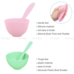 Bộ Dụng Cụ Đắp Mặt Nạ Keli Mask Bowl Set (Hồng/Xanh)