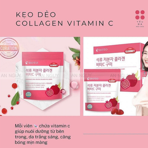 Kẹo Dẻo Làm Sáng Da BOTO Gummy Collagen Vitamin C Hàn Quốc 30 Viên