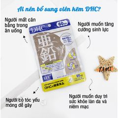 Viên Uống DHC ZinC Trị Mụn Bổ Sung Kẽm