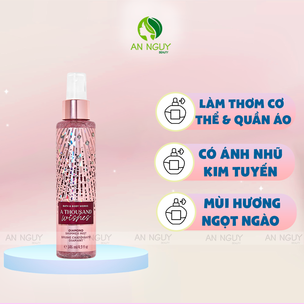 Xịt Thơm Có Nhũ Bath & Body Works Diamond Shimmer Mist 146ml