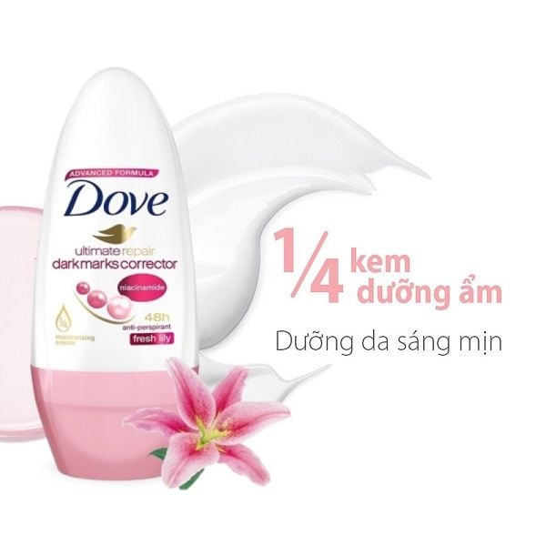 Lăn Khử Mùi Dove Ngăn Mồ Hôi, Khử Mùi Cơ Thể Hiệu Quả 40ml