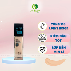 Kem Nền Maybelline Fit Me Matte + Poreless Foundation Mịn Nhẹ, Kiềm Dầu 30ml