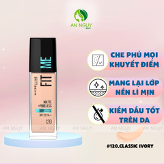 Kem Nền Maybelline Fit Me Matte + Poreless Foundation Mịn Nhẹ, Kiềm Dầu 30ml