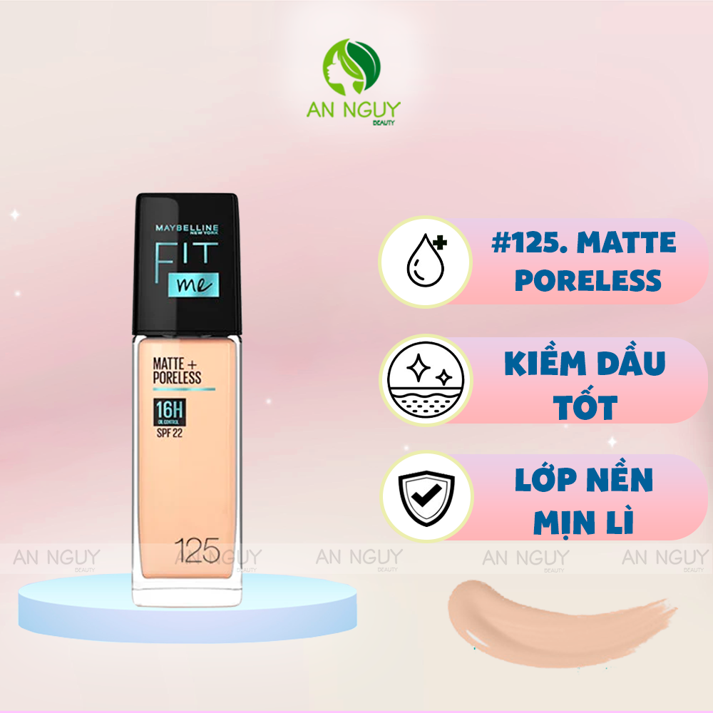 Kem Nền Maybelline Fit Me Matte + Poreless Foundation Mịn Nhẹ, Kiềm Dầu 30ml