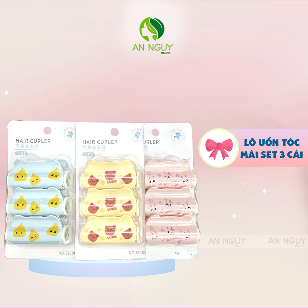 Lô Uốn Tóc Mái Có Kẹp Nhiều Mẫu Dễ Thương Bằng Nhựa Cao Cấp, Chắc Chắn