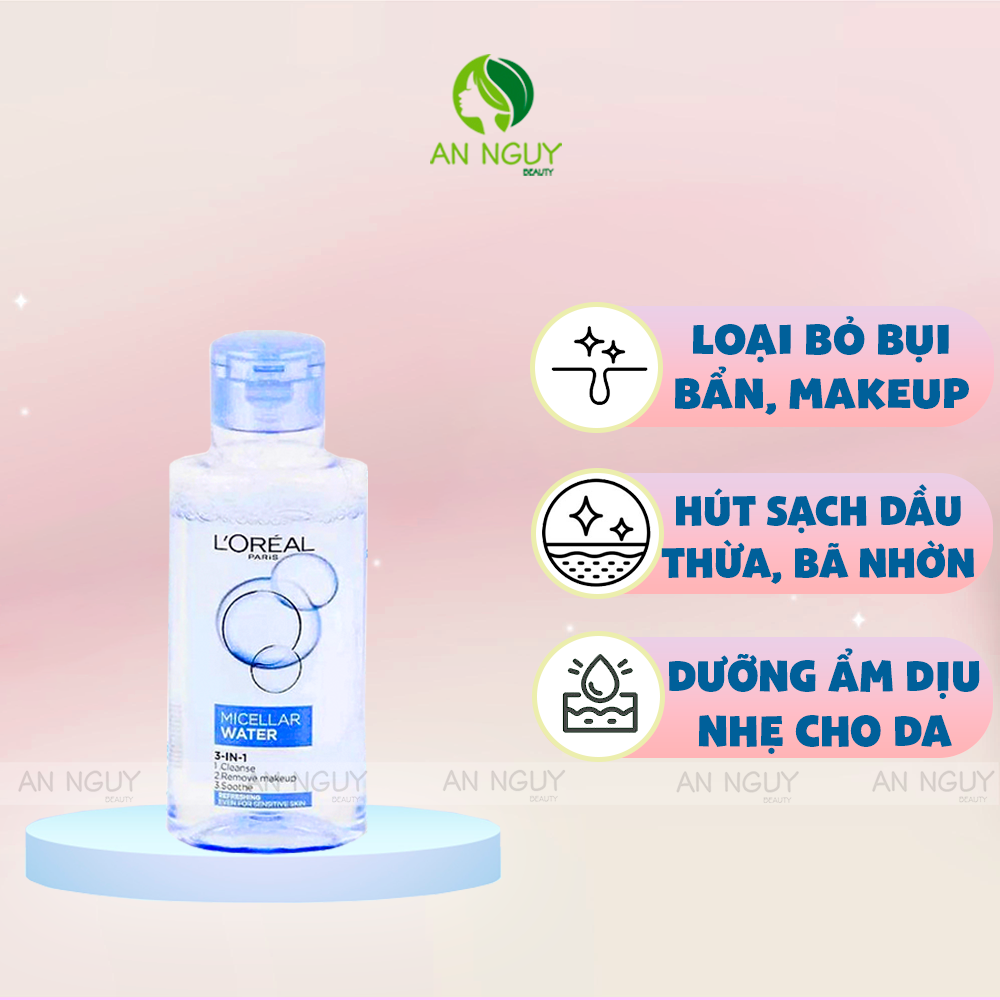 Nước Tẩy Trang L’Oreal Micellar Water 3-in-1 Refreshing Tươi Mát Da Dành Cho Da Dầu, Hỗn Hợp (Xanh Nhạt)