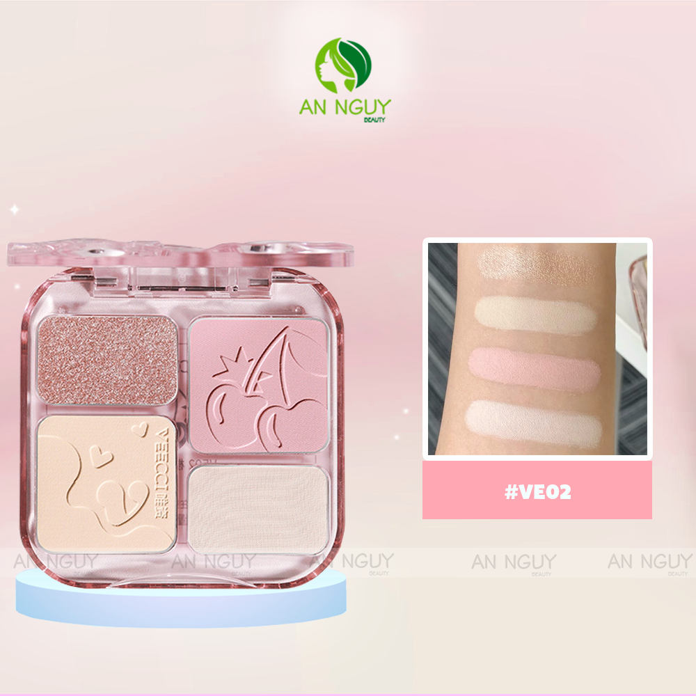 Bảng Phấn Má & Highlight 4 Ô Veecci 9g