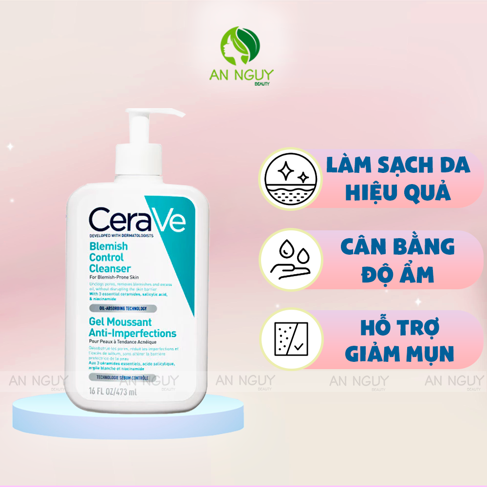 Sữa Rửa Mặt CeraVe Blemish Control Cleanser Cho Da Dầu Mụn