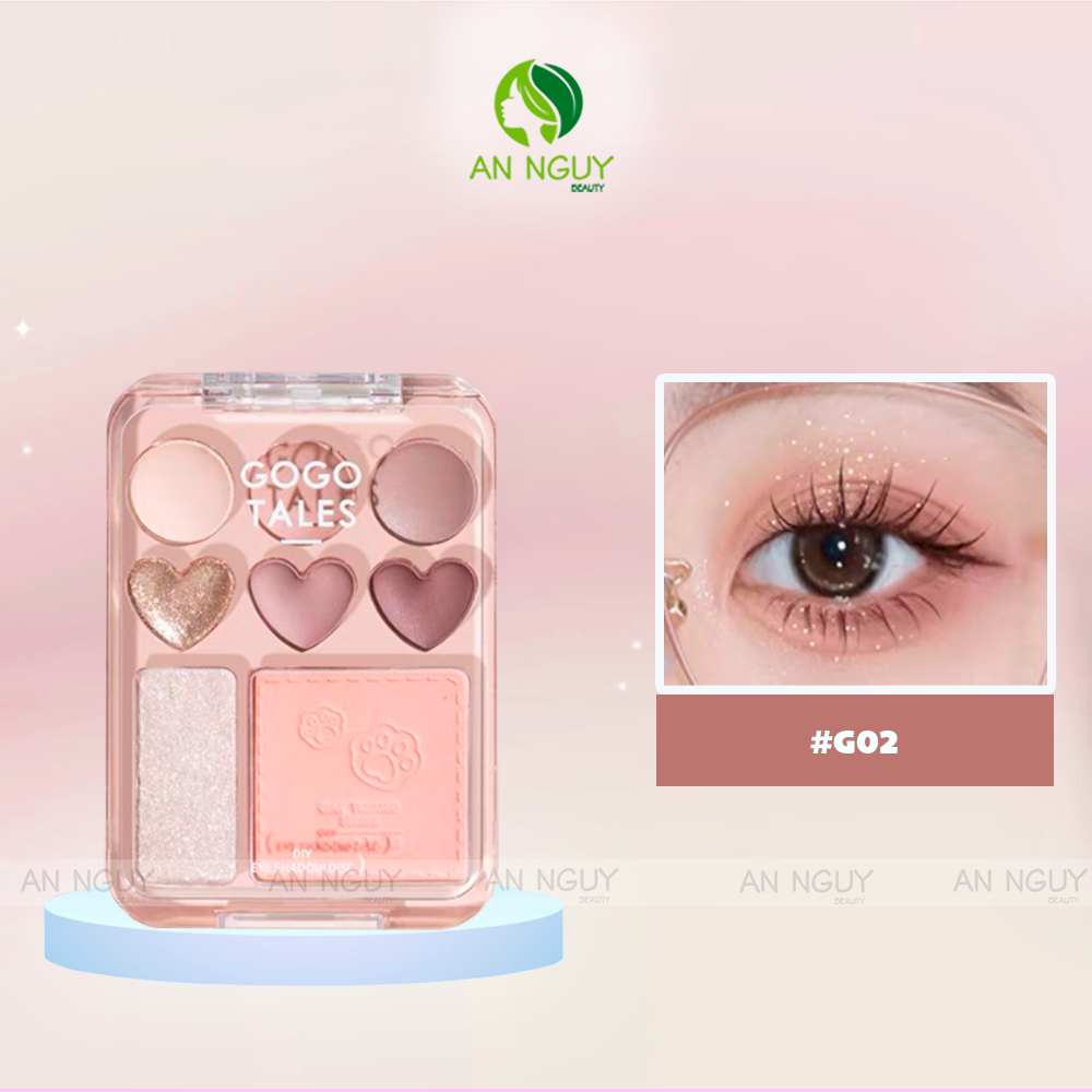 Bảng Phấn Mắt Và Má 8 Ô Gogo Tales Stick Sweet Heart Powder Blusher Eyeshadow Palette 9.5g