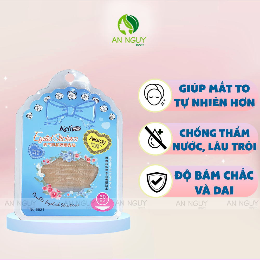 Dán Mí Lưới Keli Allergy Eyelid Sticker 60 Miếng (Kèm Keo Dán)