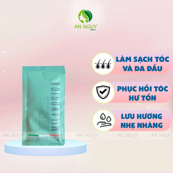 Dầu Gội Milanogica Moisture Repair Shampoo Phục Hồi Hư Tổn (Dây 6 Gói)