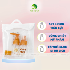 Bộ Chiết Mỹ Phẩm Du Lịch 3 Món (Nâu)