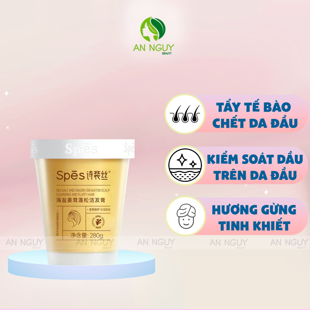 Tẩy Tế Bào Chết Da Đầu Spes Sea Salt Cream Muối Biển Làm Sạch Tóc 280g