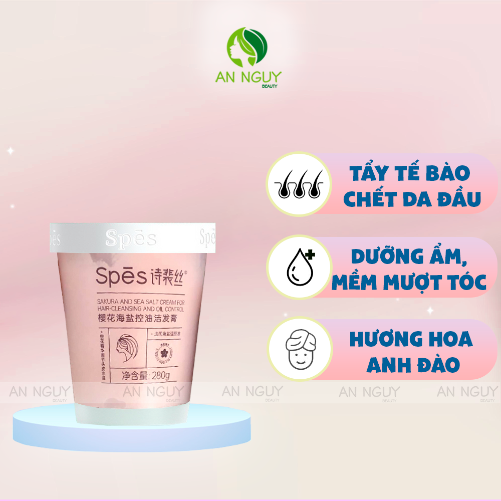 Tẩy Tế Bào Chết Da Đầu Spes Sea Salt Cream Muối Biển Làm Sạch Tóc 280g