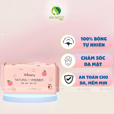 Khăn Lau Mặt Đa Năng Animerry PEACH Siêu Dai Siêu Mềm Dùng 1 Lần