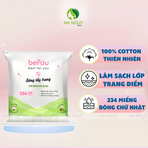 Bông Tẩy Trang Befou 100% Cotton Mềm Mại