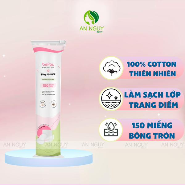 Bông Tẩy Trang Befou 100% Cotton Mềm Mại