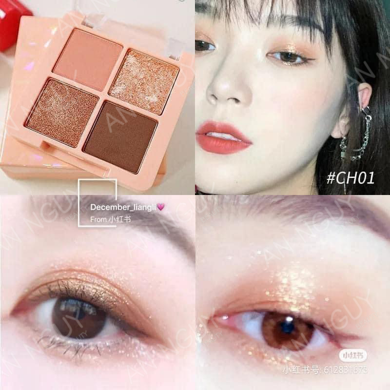 Phấn Mắt 4 Ô Black Rouge Crystal Heart Lock Shadow CH01 4gr