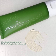 Sữa Rửa Mặt Tea Tree Naruko Clay Mask-Cleanser 2in1 Sạch Sâu Lỗ Chân Lông 120gr