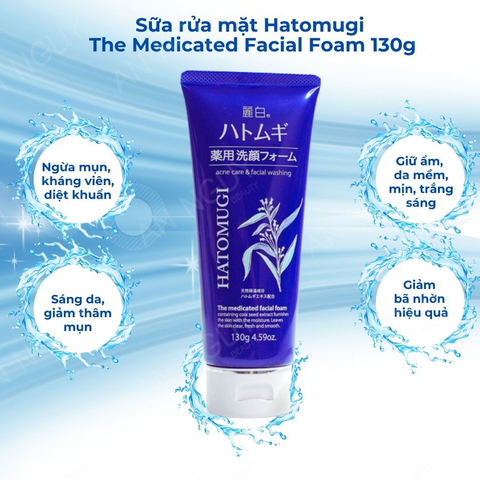 Sữa Rửa Mặt Hatomugi Acne Care & Facial Washing Ngừa Mụn, Sáng Da 130g