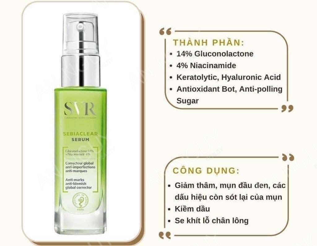 Tinh Chất SVR Sebiaclear Serum Làm Giảm Mụn, Mềm Mịn Da 30ml