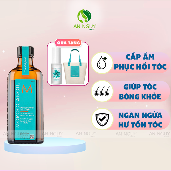 [MUA 1 TẶNG 2]  Dầu Dưỡng Tóc Moroccanoil Treatment Original Phục Hồi Tóc Khô Xơ 100ml (Tặng 1 Xịt Thơm Tóc Hair Mist + Túi Tote)