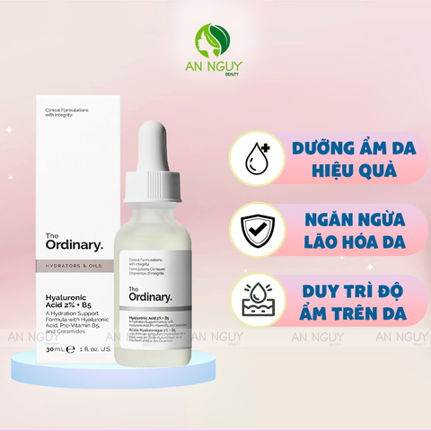 Tinh Chất The Ordinary Hyaluronic Acid 2% + B5 Serum Cấp Nước, Phục Hồi Da 30ml (Mẫu Mới)