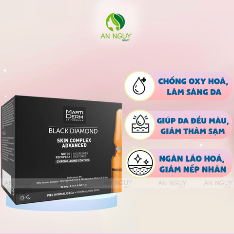 Tinh Chất Martiderm Black Diamond Skin Complez Advanced Chống Oxy Hoá, Trẻ Hoá & Làm Sáng Da 30x2ml