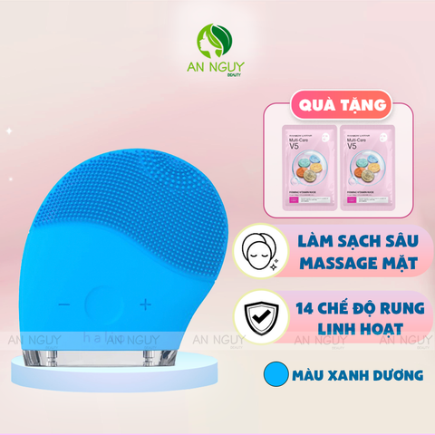 Combo Quà Tặng + Máy Rửa Mặt Và Massage HALIO Facial Cleansing & Massaging Device (Màu Xanh Dương)