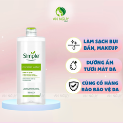 Nước Tẩy Trang Simple Micellar Cleansing Water Làm Sạch Da Dịu Nhẹ