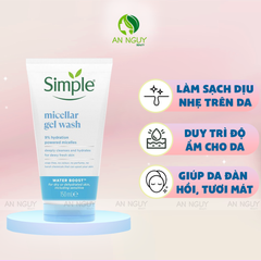 Gel Rửa Mặt Simple Water Boost Micellar Gel Wash Sạch Sâu, Cấp Ẩm 150ml