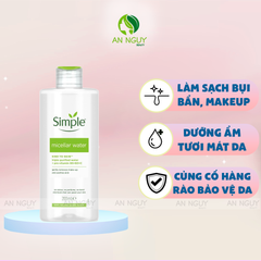 Nước Tẩy Trang Simple Micellar Cleansing Water Làm Sạch Da Dịu Nhẹ