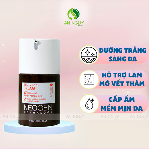 Kem Dưỡng Neogen Real Vita C Cream 22% Vitamin C & Vita C Acerola - Plex Trắng Da, Giảm Thâm 50ml