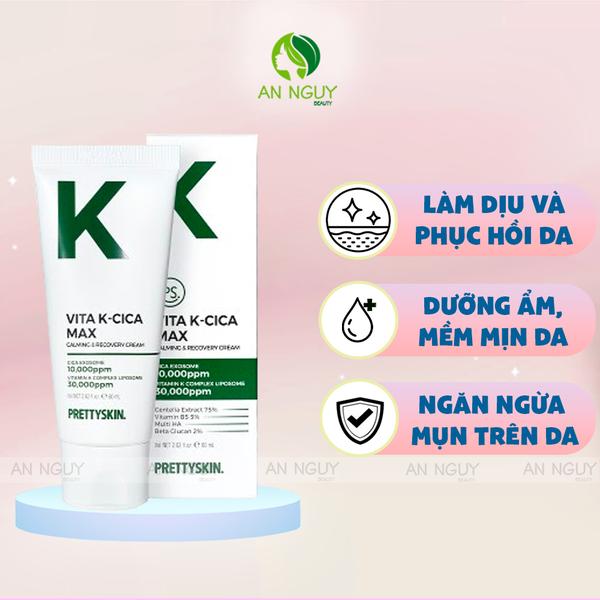 Kem Dưỡng PrettySkin Vita K-Cica Max Calming & Recovery Cream 60ml
