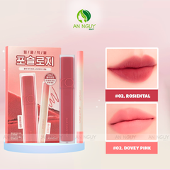 Combo 2 Món Son Kem Lì Romand Blur Fudge Tint 5g #02 + Chì Viền Môi Romand Lip Mate Pencil 0.5g #02