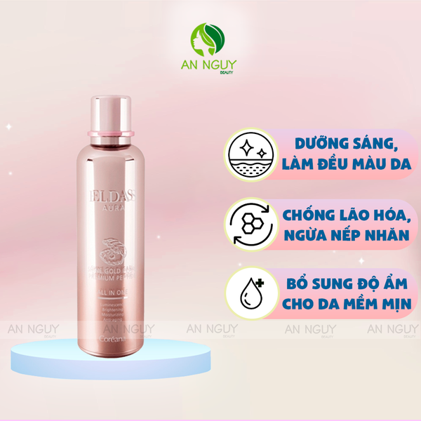 Serum Tế Bào Gốc Eldas Aura Shine Gold Pearl Premium Peptide All In One 100ml