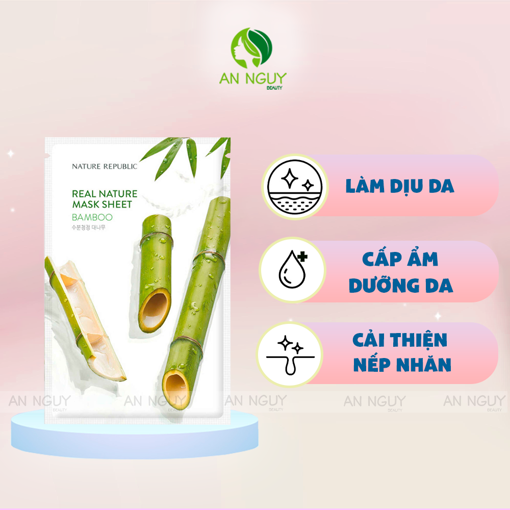 Mặt Nạ Nature Republic Real Nature Mask Sheet 23ml (Bamboo (Tre) - Ngừa Lão Hóa)