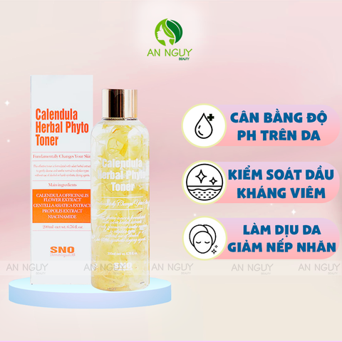 Nước Hoa Hồng SNO Calendula Herbal Phyto Toner Cân Bằng Độ Ẩm Trên Da 200ml