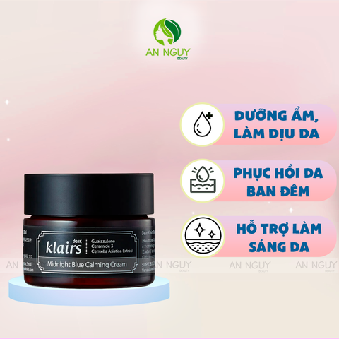 Kem Dưỡng Klairs Midnight Blue Calming Cream Dành Cho Ban Đêm Làm Dịu Và Phục Hồi Da