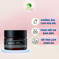 Kem Dưỡng Klairs Midnight Blue Calming Cream Dành Cho Ban Đêm Làm Dịu Và Phục Hồi Da