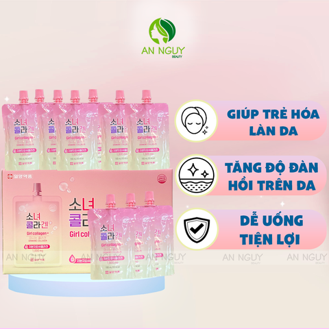 Nước Uống Collagen Dạng Túi Girl Collagen+ Hàn Quốc Giúp Đẹp Da (100ml x 10 Túi)